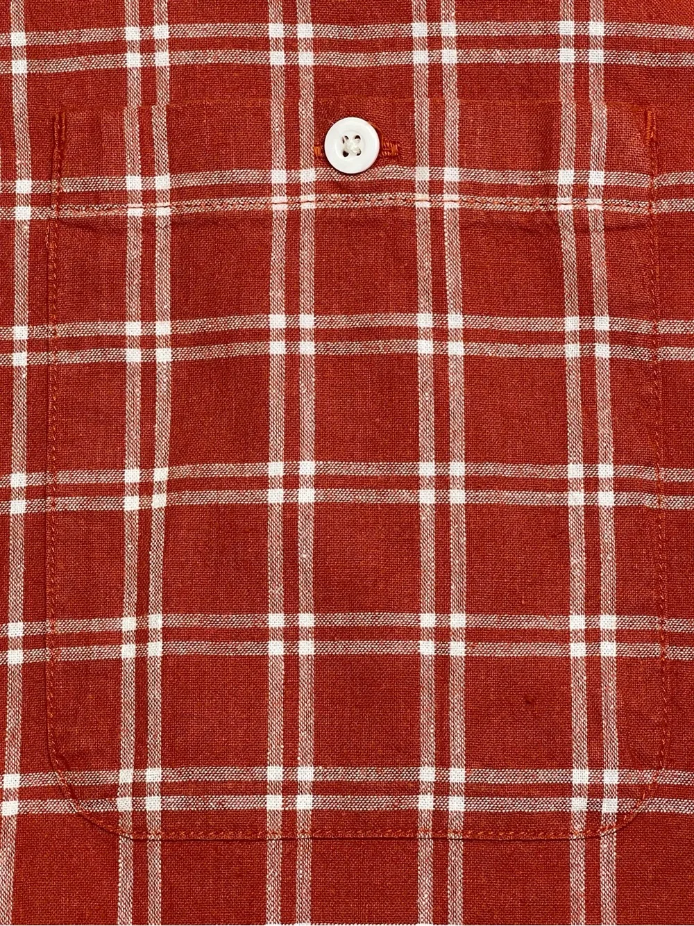 The North Face Men's XL Plaid Button Down Shirt Short Sleeve Rust Orange/White